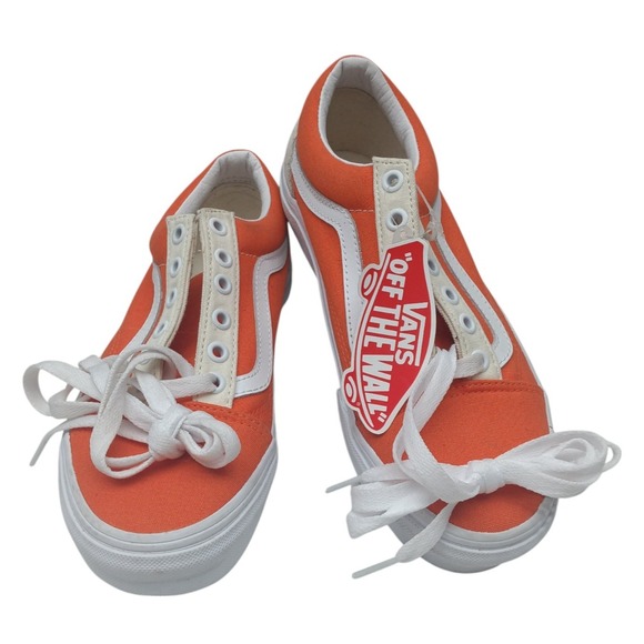 NEW VANS Old Skool Unisex Suede Orange & White Men 5.5‎ Women 7 Sneakers #721454 main image 6